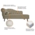 Kit Diva Recamier Juliana 120cm Lado Direito e 2 Poltronas Classic Suede Cappuccino - Amarena Móveis