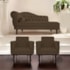 Kit Diva Recamier Juliana 120cm Lado Direito e 2 Poltronas Classic Suede Marrom - Amarena Móveis