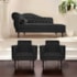 Kit Diva Recamier Juliana 120cm Lado Direito e 2 Poltronas Classic Suede Preto - Amarena Móveis