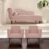 Kit Diva Recamier Juliana 120cm Lado Direito e 2 Poltronas Classic Suede Rose - Amarena Móveis