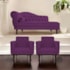 Kit Diva Recamier Juliana 120cm Lado Direito e 2 Poltronas Classic Suede Roxo - Amarena Móveis
