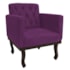 Kit Diva Recamier Juliana 120cm Lado Direito e 2 Poltronas Classic Suede Roxo - Amarena Móveis