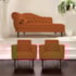Kit Diva Recamier Juliana 120cm Lado Direito e 2 Poltronas Classic Suede Terracota - Amarena Móveis