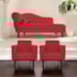 Kit Diva Recamier Juliana 120cm Lado Direito e 2 Poltronas Classic Suede Vermelho - Amarena Móveis