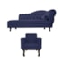 Kit Diva Recamier Juliana 120cm Lado Esquerdo e 01 Poltrona Classic Corano Azul Marinho - Amarena Móveis