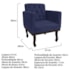Kit Diva Recamier Juliana 120cm Lado Esquerdo e 01 Poltrona Classic Corano Azul Marinho - Amarena Móveis