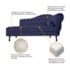 Kit Diva Recamier Juliana 120cm Lado Esquerdo e 01 Poltrona Classic Corano Azul Marinho - Amarena Móveis