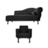 Kit Diva Recamier Juliana 120cm Lado Esquerdo e 1 Poltrona Classic Linho Preto - Amarena Móveis