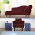 Kit Diva Recamier Juliana 120cm Lado Esquerdo e 1 Poltrona Classic Suede Bordo - Amarena Móveis