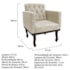 Kit Diva Recamier Juliana 120cm Lado Esquerdo e 2 Poltrona Classic Linho Bege - Amarena Móveis