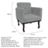 Kit Diva Recamier Juliana 120cm Lado Esquerdo e 2 Poltronas Classic Corano Cinza - Amarena Móveis