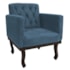 Kit Diva Recamier Juliana 120cm Lado Esquerdo e 2 Poltronas Classic Linho Azul Royal - Amarena Móveis