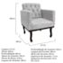 Kit Diva Recamier Juliana 120cm Lado Esquerdo e 2 Poltronas Classic Linho Cinza Claro - Amarena Móveis