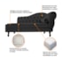 Kit Diva Recamier Juliana 120cm Lado Esquerdo e 2 Poltronas Classic Linho Cinza Escuro - Amarena Móveis