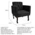 Kit Diva Recamier Juliana 120cm Lado Esquerdo e 2 Poltronas Classic Linho Preto - Amarena Móveis