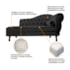 Kit Diva Recamier Juliana 120cm Lado Esquerdo e 2 Poltronas Classic Linho Preto - Amarena Móveis
