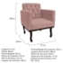 Kit Diva Recamier Juliana 120cm Lado Esquerdo e 2 Poltronas Classic Linho Rose