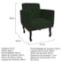 Kit Diva Recamier Juliana 120cm Lado Esquerdo e 2 Poltronas Classic Linho Verde - Amarena Móveis