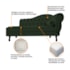 Kit Diva Recamier Juliana 120cm Lado Esquerdo e 2 Poltronas Classic Linho Verde - Amarena Móveis