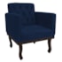 Kit Diva Recamier Juliana 120cm Lado Esquerdo e 2 Poltronas Classic Suede Azul Marinho - Amarena Móveis