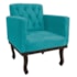 Kit Diva Recamier Juliana 120cm Lado Esquerdo e 2 Poltronas Classic Suede Azul Turquesa - Amarena Móveis