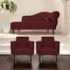 Kit Diva Recamier Juliana 120cm Lado Esquerdo e 2 Poltronas Classic Suede Bordo - Amarena Móveis
