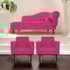 Kit Diva Recamier Juliana 120cm Lado Esquerdo e 2 Poltronas Classic Suede Pink - Amarena Móveis