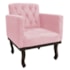 Kit Diva Recamier Juliana 120cm Lado Esquerdo e 2 Poltronas Classic Suede Rosa Bebe - Amarena Móveis