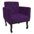 Kit Diva Recamier Juliana 120cm Lado Esquerdo e 2 Poltronas Classic Suede Roxo - Amarena Móveis