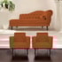 Kit Diva Recamier Juliana 120cm Lado Esquerdo e 2 Poltronas Classic Suede Terracota - Amarena Móveis