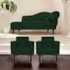 Kit Diva Recamier Juliana 120cm Lado Esquerdo e 2 Poltronas Classic Suede Verde - Amarena Móveis
