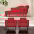 Kit Diva Recamier Juliana 120cm Lado Esquerdo e 2 Poltronas Classic Suede Vermelho - Amarena Móveis