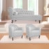 Kit Diva Recamier Juliana 130cm Lado Direito e 02 Poltronas Julia Corano Branco - Amarena Móveis