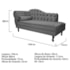 Kit Diva Recamier Juliana 140cm Lado Direito e 02 Poltronas Julia Linho Cinza Escuro - Amarena Móveis