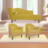 Kit Diva Recamier Juliana 140cm Lado Direito e 02 Poltronas Julia Suede Amarelo - Amarena Móveis