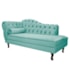 Kit Diva Recamier Juliana 140cm Lado Direito e 02 Poltronas Julia Suede Azul Tiffany - Amarena Móveis