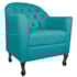 Kit Diva Recamier Juliana 140cm Lado Direito e 02 Poltronas Julia Suede Azul Turquesa - Amarena Móveis