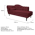 Kit Diva Recamier Juliana 140cm Lado Direito e 02 Poltronas Julia Suede Bordô - Amarena Móveis