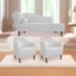 Kit Diva Recamier Juliana 140cm Lado Direito e 02 Poltronas Julia Suede Branco - Amarena Móveis