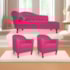 Kit Diva Recamier Juliana 140cm Lado Direito e 02 Poltronas Julia Suede Pink - Amarena Móveis