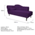 Kit Diva Recamier Juliana 140cm Lado Direito e 02 Poltronas Julia Suede Roxo - Amarena Móveis