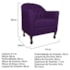 Kit Diva Recamier Juliana 140cm Lado Direito e 02 Poltronas Julia Suede Roxo - Amarena Móveis