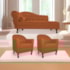 Kit Diva Recamier Juliana 140cm Lado Direito e 02 Poltronas Julia Suede Terracota - Amarena Móveis