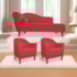 Kit Diva Recamier Juliana 140cm Lado Direito e 02 Poltronas Julia Suede Vermelho - Amarena Móveis