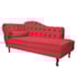 Kit Diva Recamier Juliana 140cm Lado Direito e 02 Poltronas Julia Suede Vermelho - Amarena Móveis