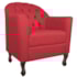 Kit Diva Recamier Juliana 140cm Lado Direito e 02 Poltronas Julia Suede Vermelho - Amarena Móveis