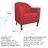 Kit Diva Recamier Juliana 140cm Lado Direito e 02 Poltronas Julia Suede Vermelho - Amarena Móveis