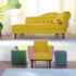 Kit Diva Recamier Juliana 140cm Lado Esquerdo e 01 Poltrona Classic Suede Amarelo - Amarena Móveis