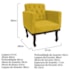 Kit Diva Recamier Juliana 140cm Lado Esquerdo e 01 Poltrona Classic Suede Amarelo - Amarena Móveis