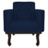 Kit Diva Recamier Juliana 140cm Lado Esquerdo e 02 Poltronas Classic Suede Azul Marinho - Amarena Móveis